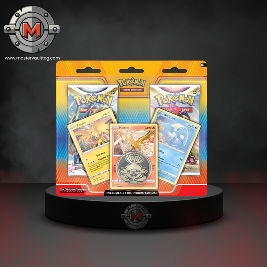 Articuno, Zapdos & Moltres Cards with 2 Booster Packs & Coin Blister