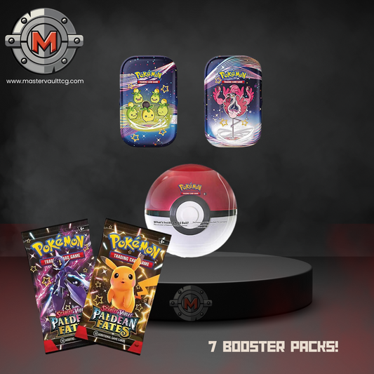 Paldean Fates Tins + Pokeball Bundle
