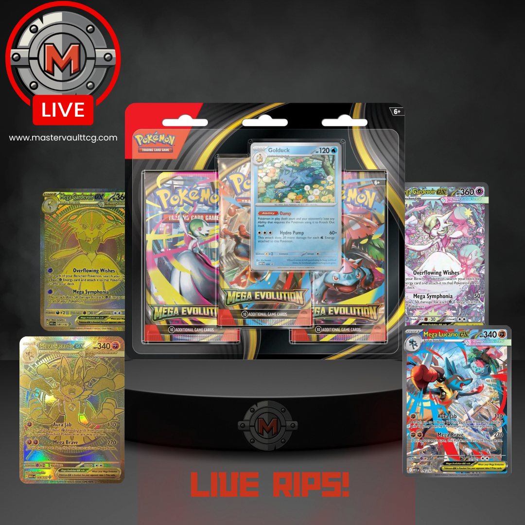 Mega Evolution 3-Pack Blister Pack with [Golduck OR Psyduck Promo]